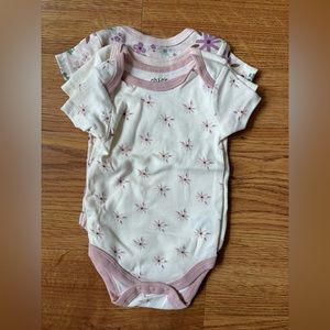 Chickpea 3 pack baby girl onesies, 3-6 month